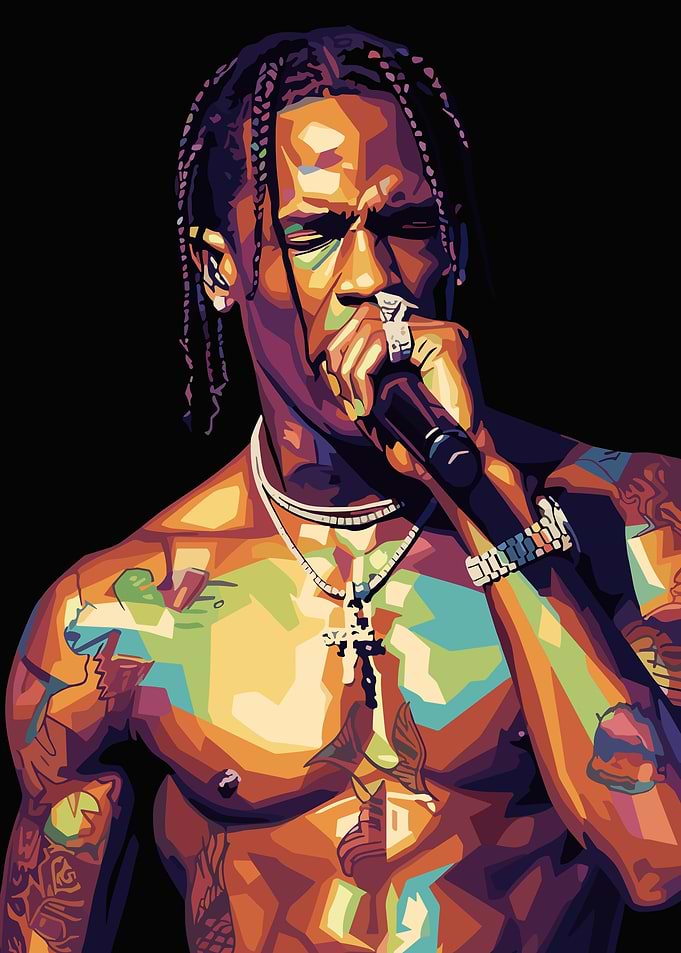 Travis Scott Colorful Portrait