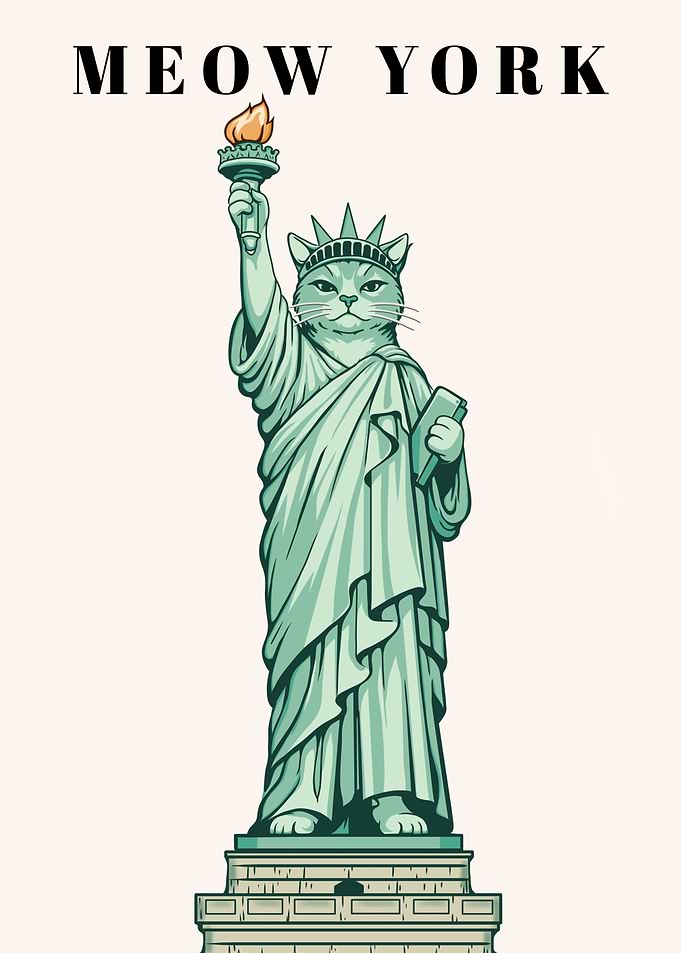 Meow York Statue of Liberty Cat