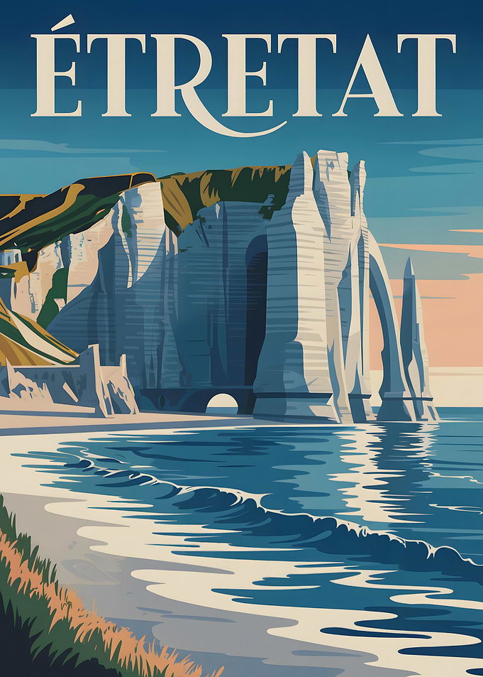 Étretat Cliffs Travel Poster