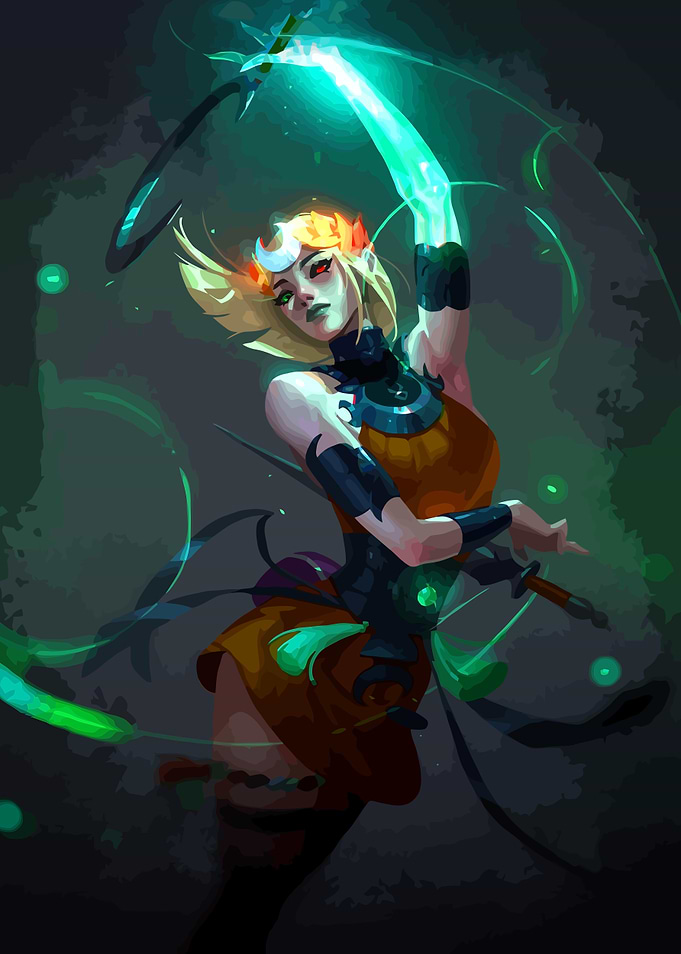 Hades II Character with Glowing Sword