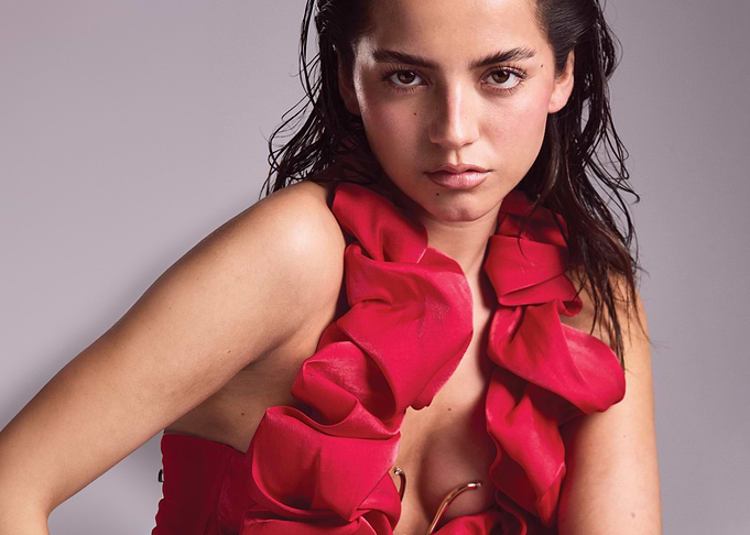 Woman in Red Ruffled Dress asbela merced