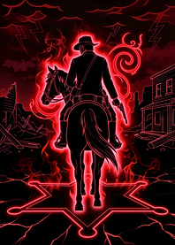 Neon Cowboy on Horseback
