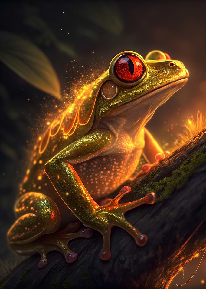 Golden Frog with Red Eyes
