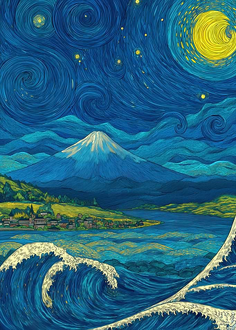 Mount Fuji Starry Night
