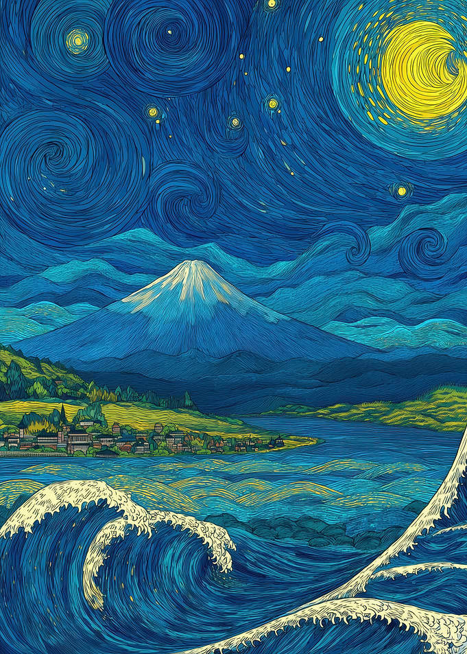 Mount Fuji Starry Night