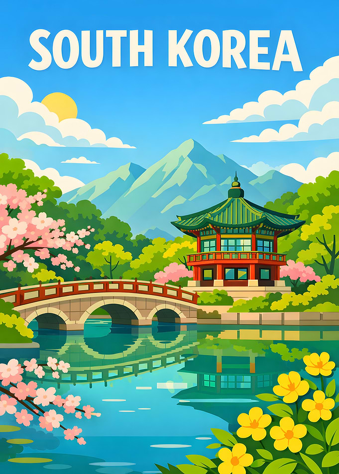 South Korea Travel Poster