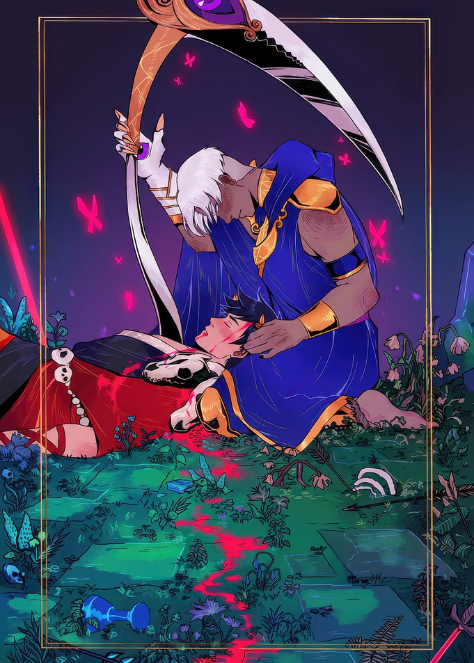 Hades and Thanatos in a Garden
