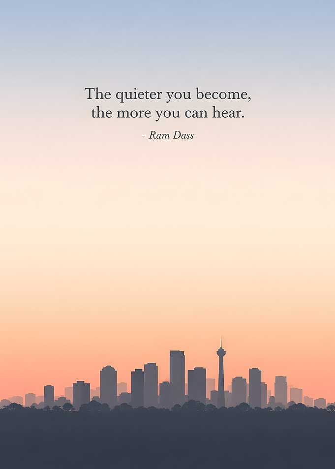 Inspirational Quote over Cityscape Silhouette