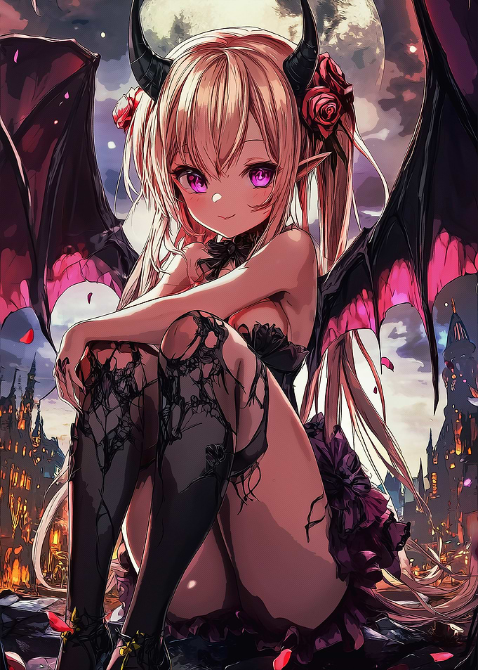Anime Demon Girl with Wings