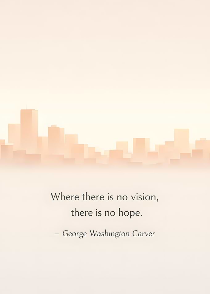 Vision and Hope Cityscape Quote