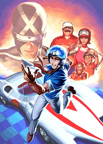 Speed Racer and Family Illustration