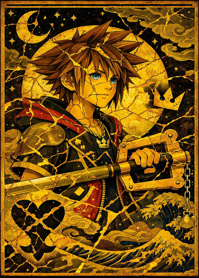 Sora Kingdom Hearts Golden Art