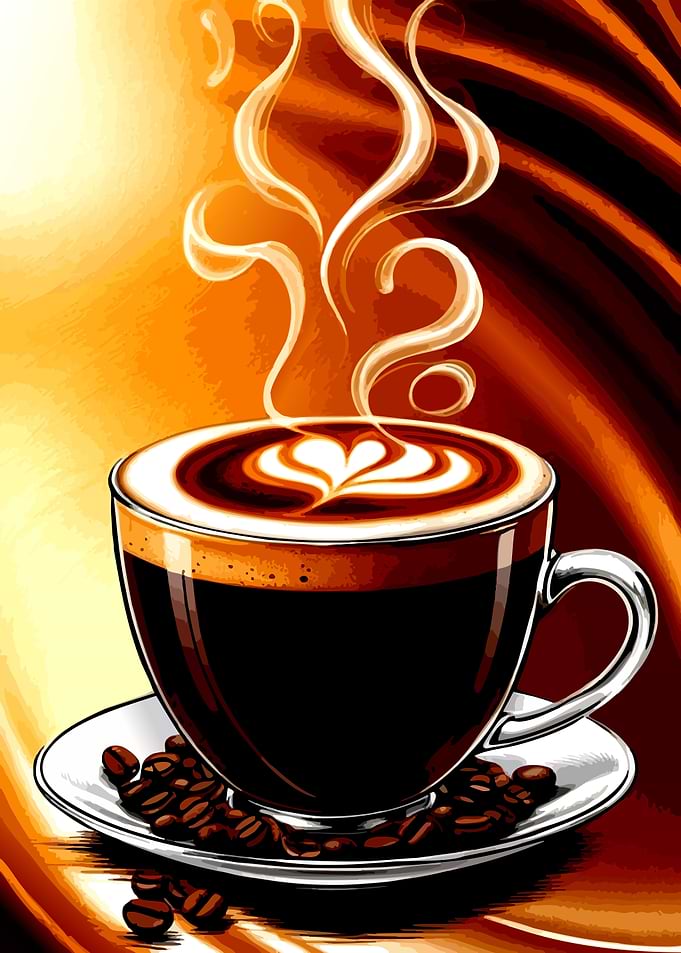 Steaming Cup of Coffee Illustration