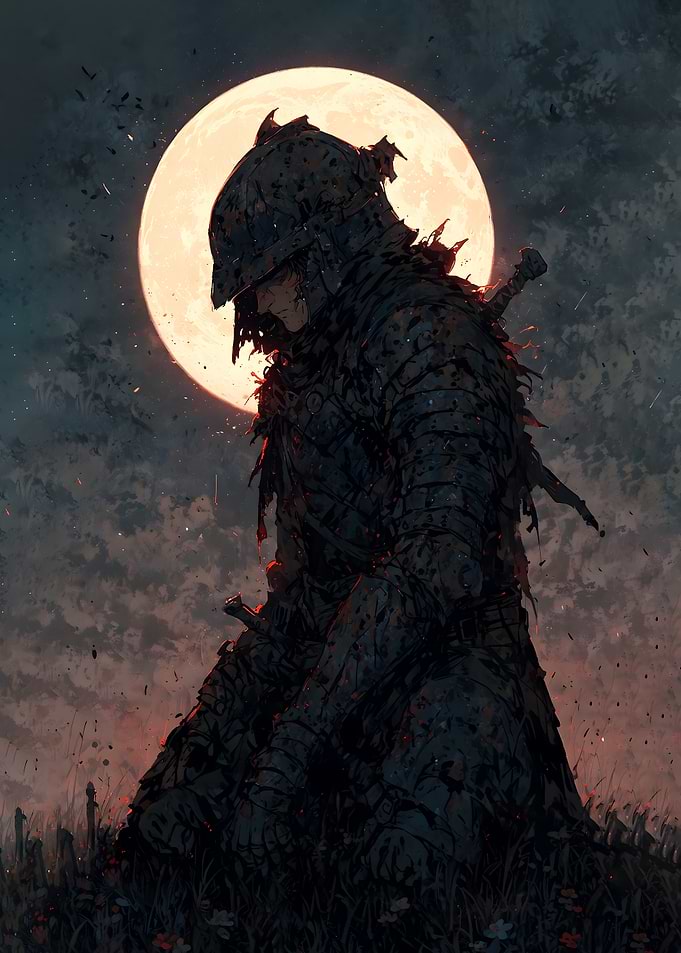 Dark Knight Under Moonlight