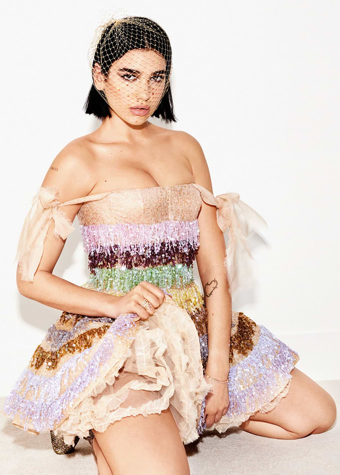 Dua Lipa in Colorful Dress