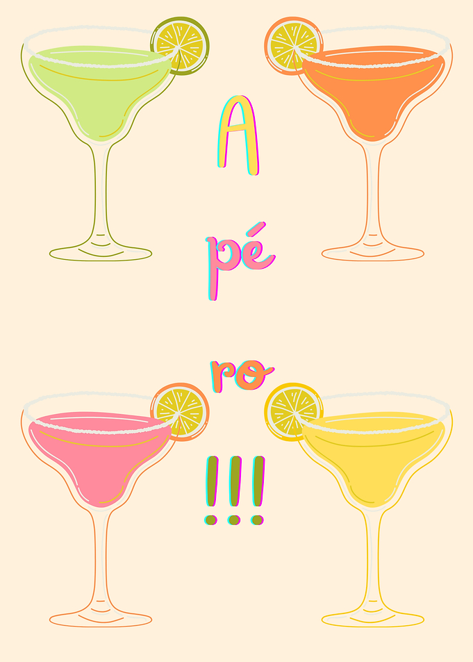 Colorful Cocktail Illustration with Text