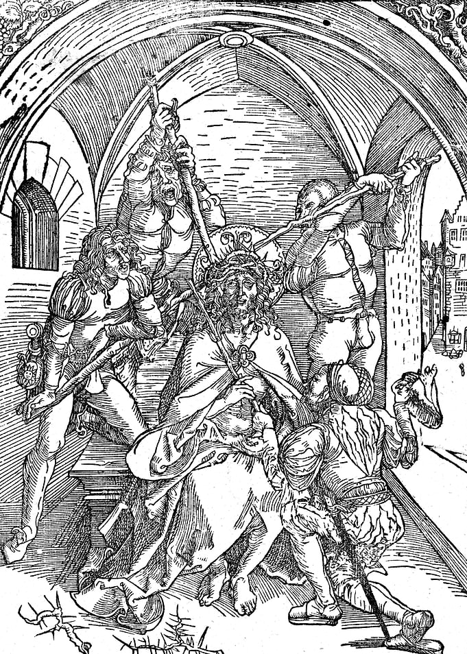Jesus Crowned with Thorns Albrecht Durer Engraving