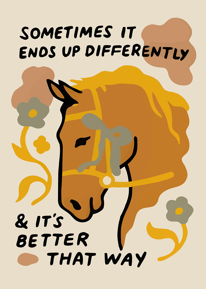 Horse Illustration with Inspirational Text