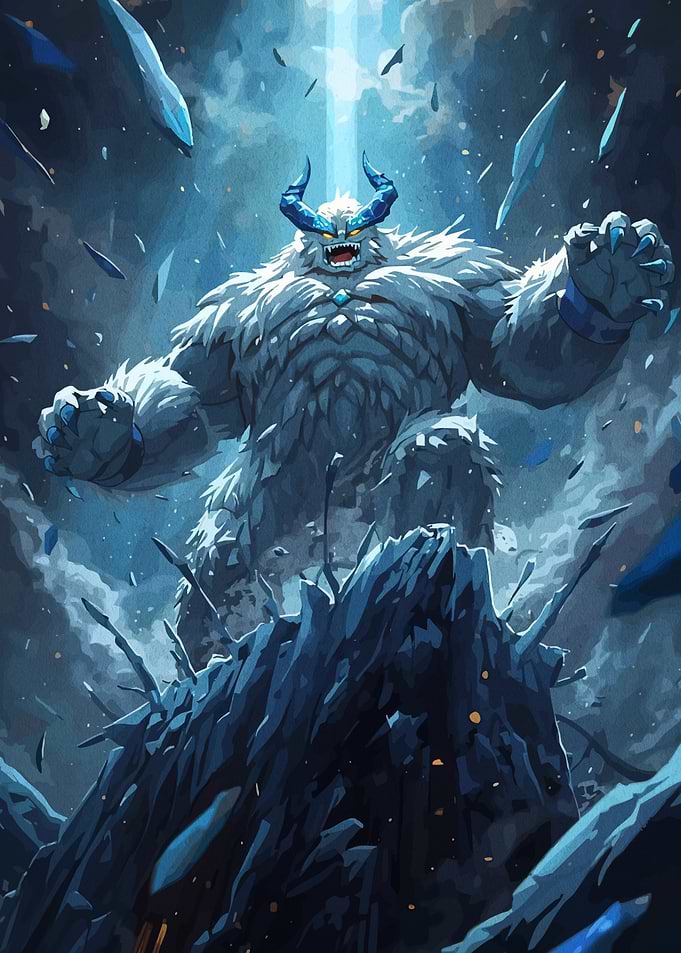 Fearsome Yeti on a Craggy Peak