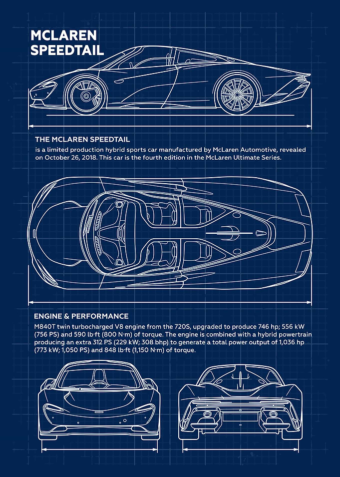 Car McLaren Speedtail Blueprint