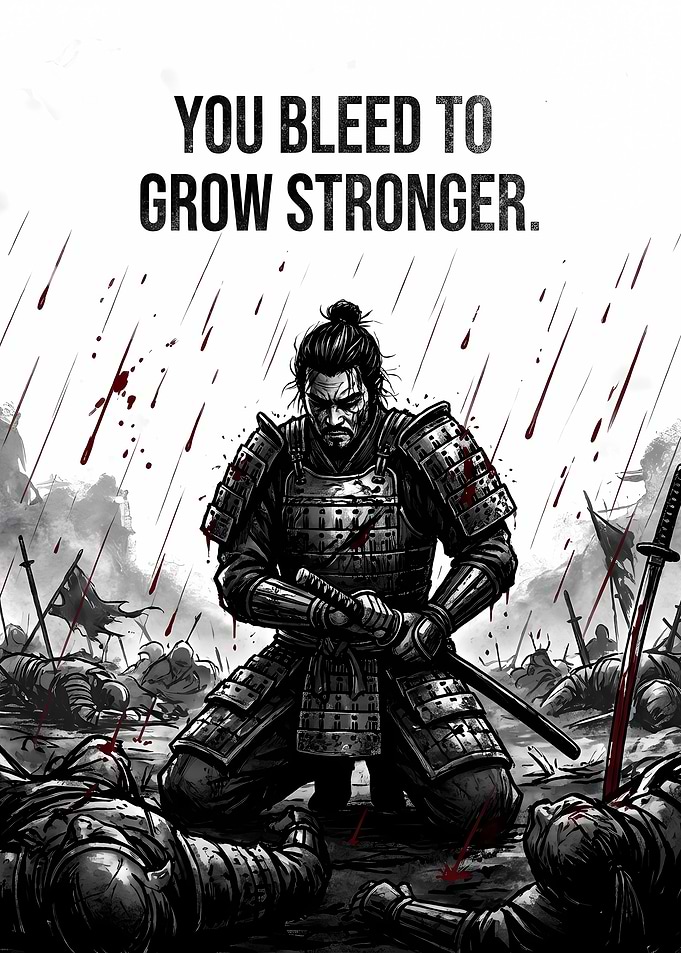 Samurai Warrior Bleeding to Grow Stronger