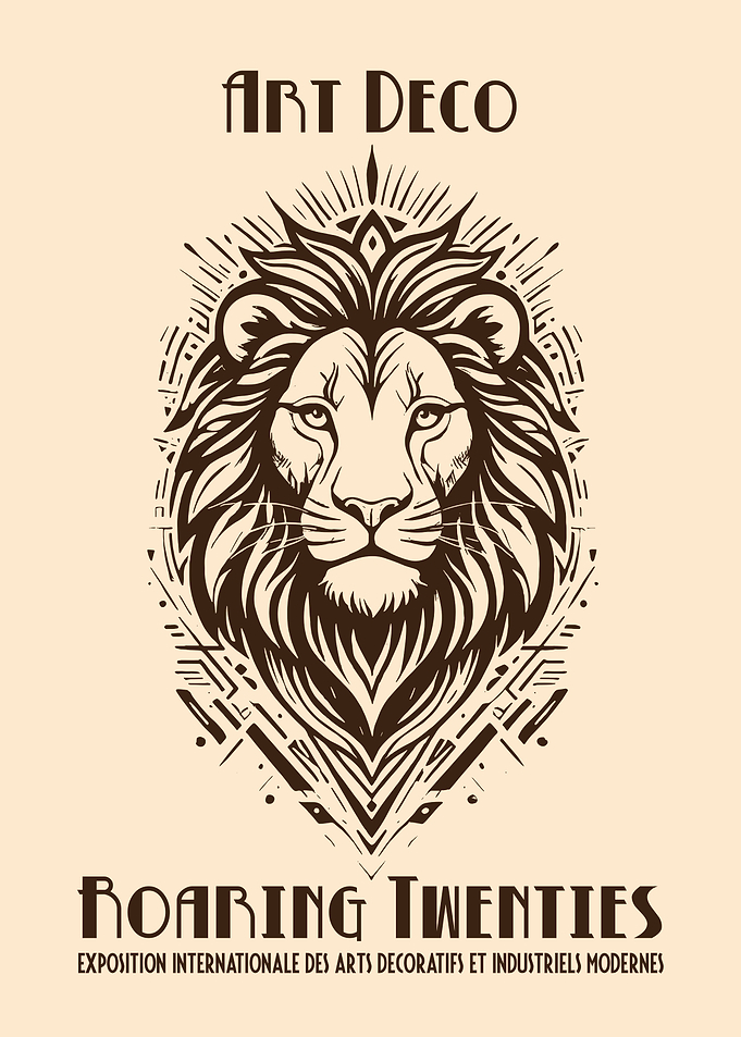 Art Deco Lion Roaring Twenties Poster