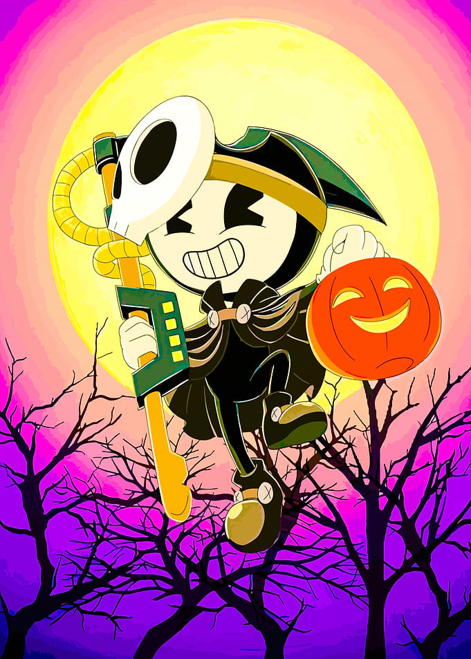 Cartoon Character Halloween Night