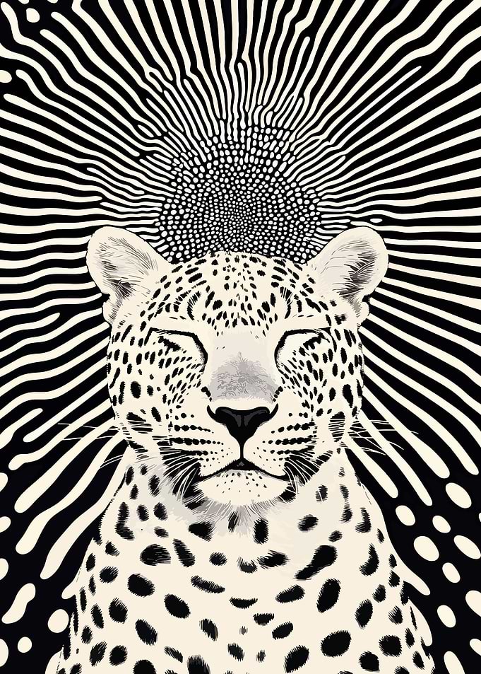 Leopard with Hypnotic Background