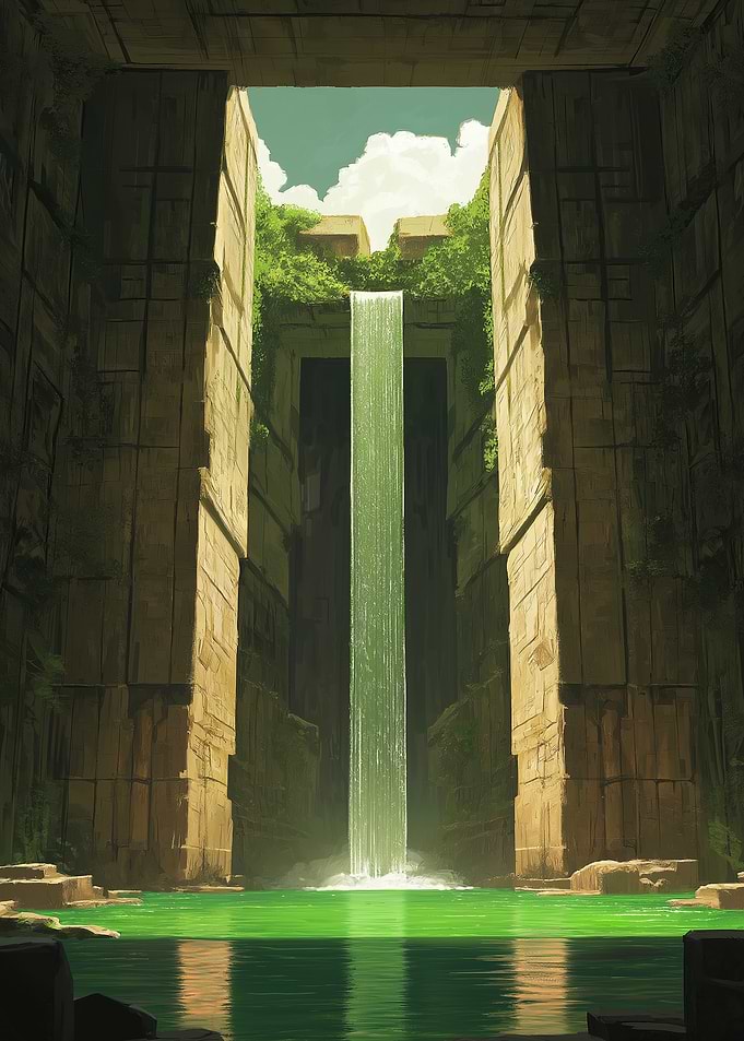 Ancient Waterfall Temple