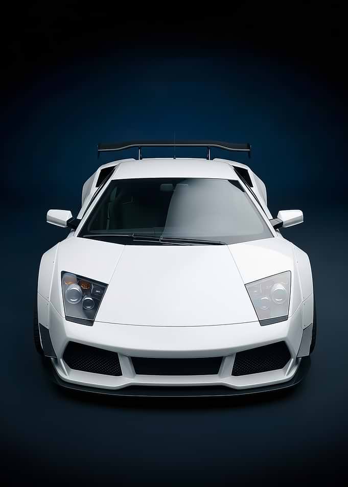 White Lamborghini Murcielago Front View