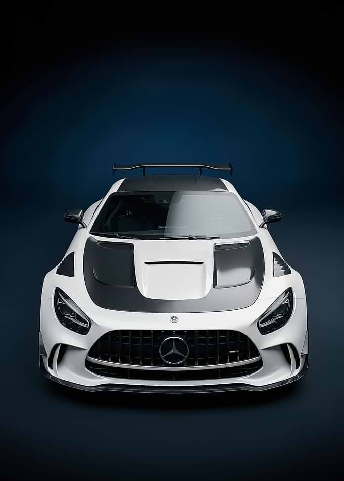 White Mercedes-AMG GT with Black Accents