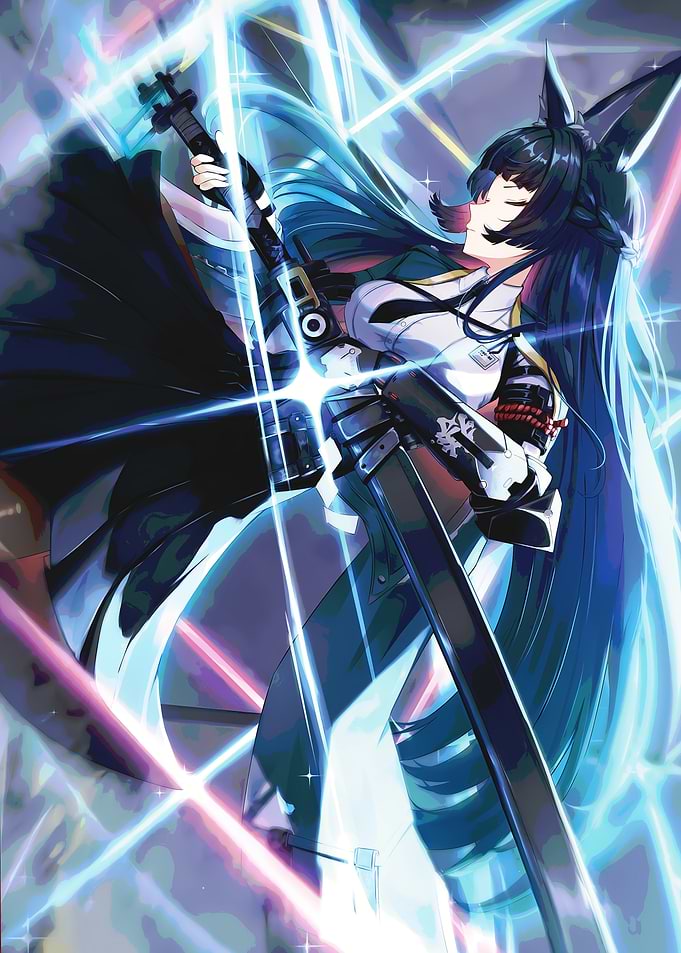 Anime Girl with Sword and Fox Ears
