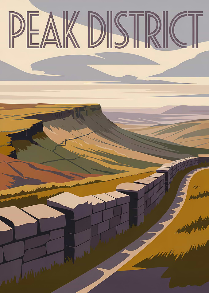 Peak District Landscape Illustration