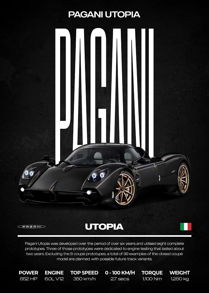 Pagani Utopia Car Poster