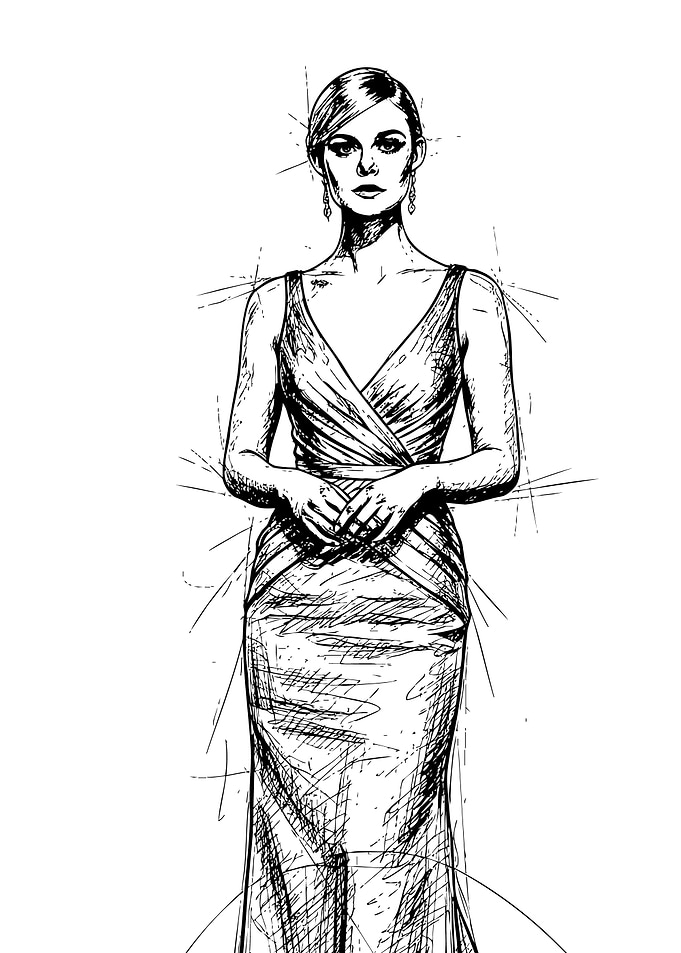 elle fanning in Dress Sketch