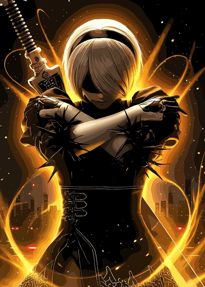 2B Nier Automata Digital Art