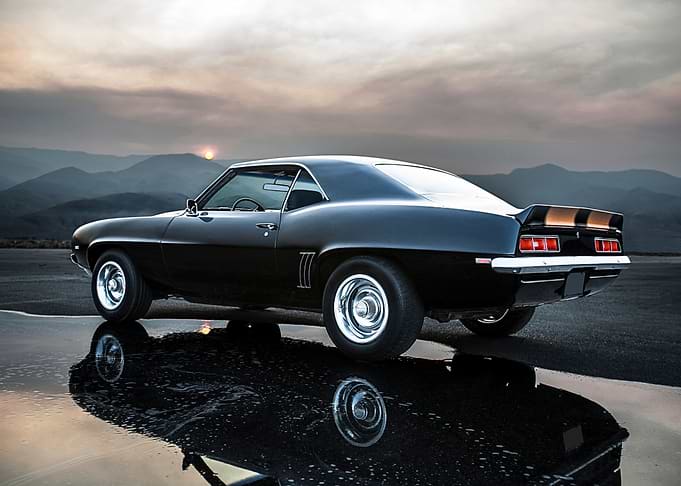 Black Classic Car Reflection