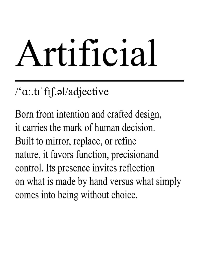 Artificial Definition – White | Minimalist Typography Poster