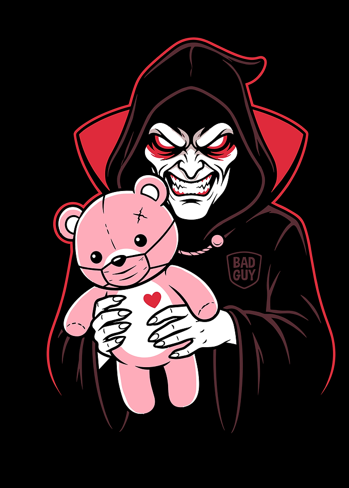 Creepy Figure Holding Teddy Bear