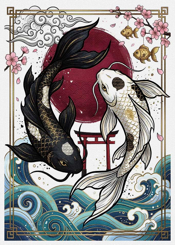Yin Yang Koi Fish