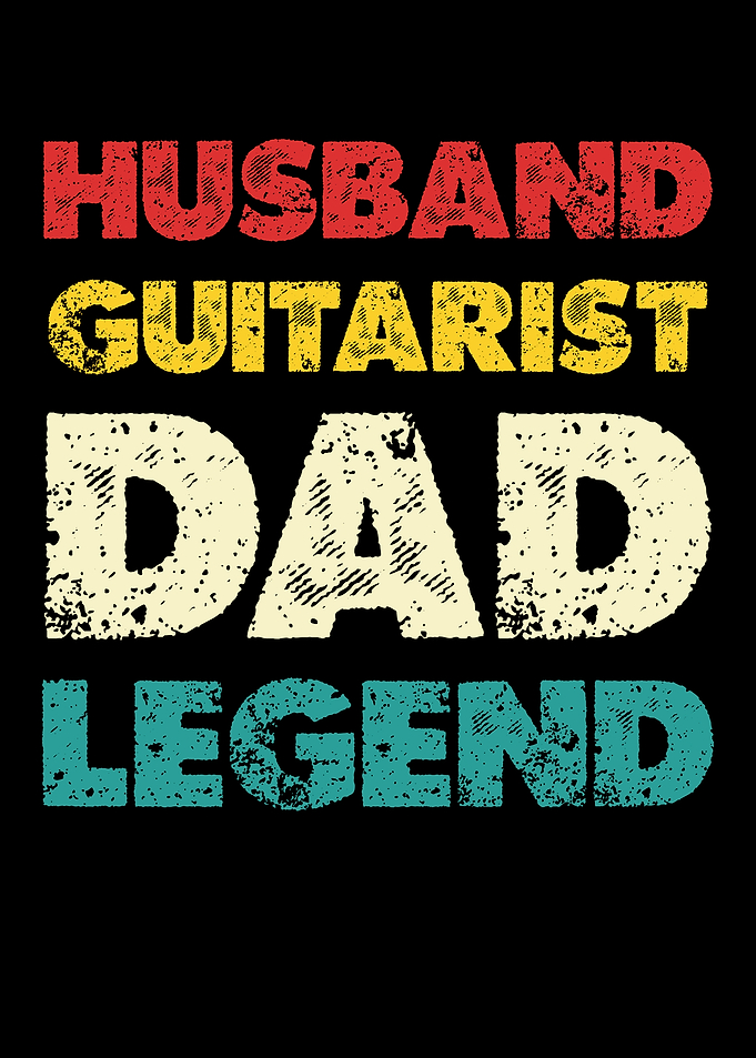 Husband Guitarist Dad Legend Text Art