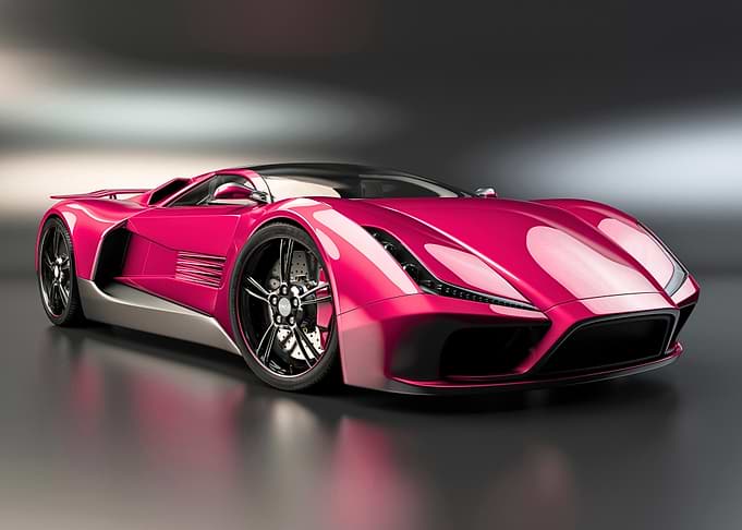 Sleek Pink Sports Car Studio Shot
