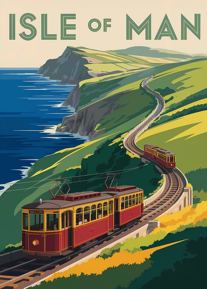 Isle of Man Vintage Travel Poster