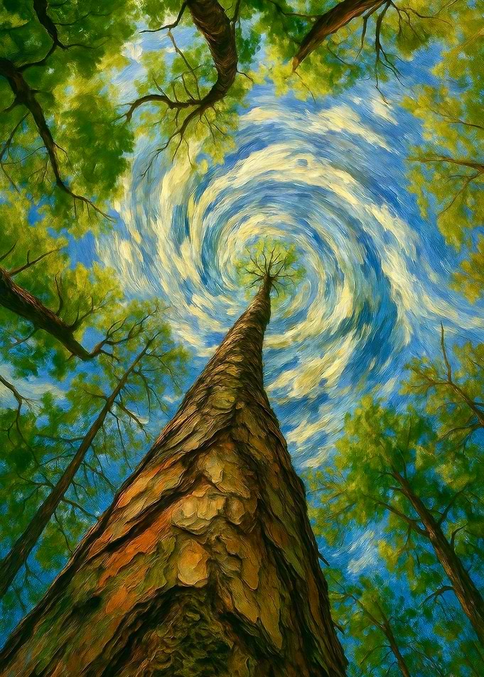 Whimsical Forest Canopy Painting