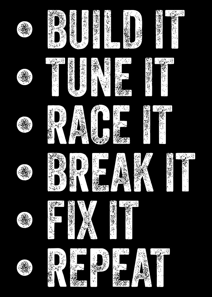 Build It Race It Poster, Car Enthusiast Wall Art, Vintage Motorsport Quote Print