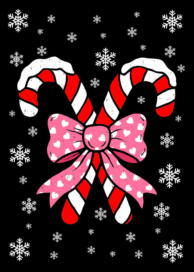 Candy Canes with Heart Bow