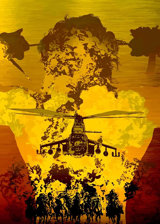 Rambo Military Helicopter and Riders