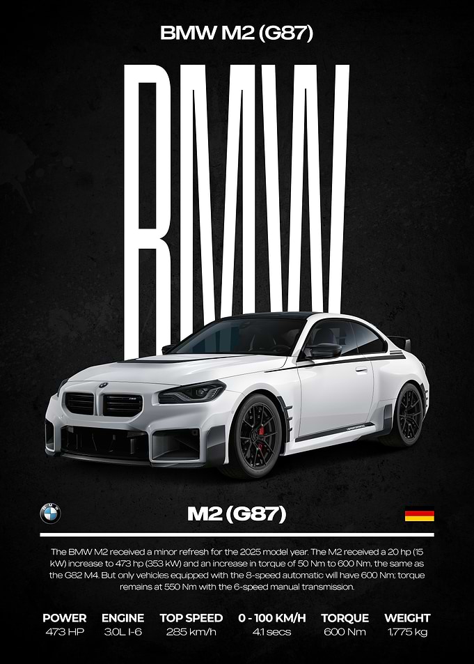 BMW M2 (G87) Car Poster