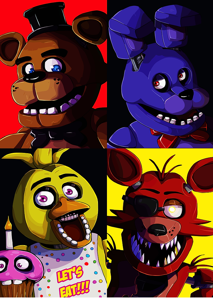 Five Nights at Freddy's Characters Collage