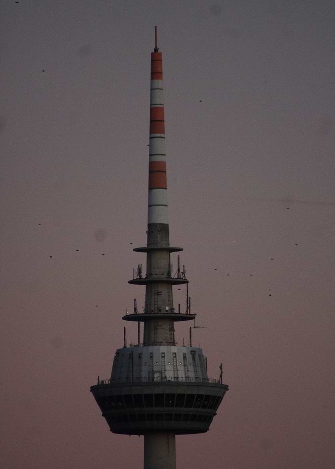 Tall Tower with Red and White Stripes